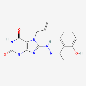 7-allyl-8-{2-[1-(2-hydroxyphenyl)ethylidene]hydrazino}-3-methyl-3,7-dihydro-1H-purine-2,6-dione