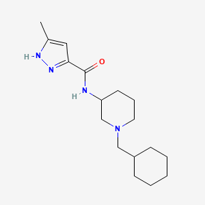 molecular formula C17H28N4O B6128541 N-[1-(cyclohexylmethyl)-3-piperidinyl]-5-methyl-1H-pyrazole-3-carboxamide 