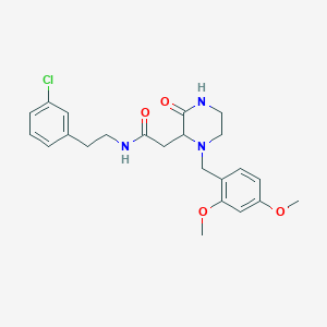 molecular formula C23H28ClN3O4 B6128546 N-[2-(3-chlorophenyl)ethyl]-2-[1-(2,4-dimethoxybenzyl)-3-oxo-2-piperazinyl]acetamide 