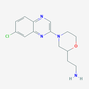 molecular formula C14H17ClN4O B6128564 2-[4-(7-chloro-2-quinoxalinyl)-2-morpholinyl]ethanamine 