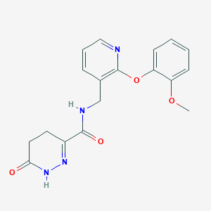 molecular formula C18H18N4O4 B6128565 N-{[2-(2-methoxyphenoxy)-3-pyridinyl]methyl}-6-oxo-1,4,5,6-tetrahydro-3-pyridazinecarboxamide 