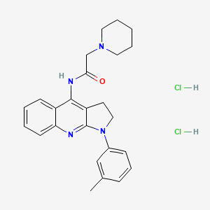 molecular formula C25H30Cl2N4O B6128568 N-[1-(3-methylphenyl)-2,3-dihydro-1H-pyrrolo[2,3-b]quinolin-4-yl]-2-(1-piperidinyl)acetamide dihydrochloride 