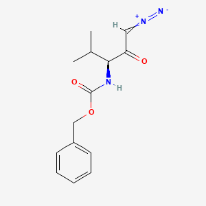 molecular formula C14H17N3O3 B612858 [(S)-1-Isopropyl-3-diazoacetonyl]carbamic acid benzyl ester CAS No. 90105-46-7