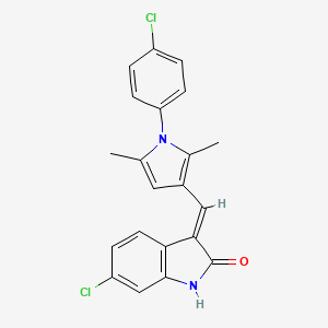 molecular formula C21H16Cl2N2O B6128598 6-chloro-3-{[1-(4-chlorophenyl)-2,5-dimethyl-1H-pyrrol-3-yl]methylene}-1,3-dihydro-2H-indol-2-one 