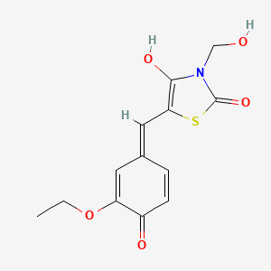 5-(3-ethoxy-4-hydroxybenzylidene)-3-(hydroxymethyl)-1,3-thiazolidine-2,4-dione