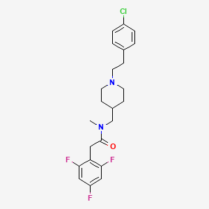 molecular formula C23H26ClF3N2O B6128615 N-({1-[2-(4-chlorophenyl)ethyl]-4-piperidinyl}methyl)-N-methyl-2-(2,4,6-trifluorophenyl)acetamide 