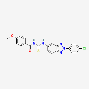 molecular formula C21H16ClN5O2S B6128634 N-({[2-(4-chlorophenyl)-2H-1,2,3-benzotriazol-5-yl]amino}carbonothioyl)-4-methoxybenzamide 