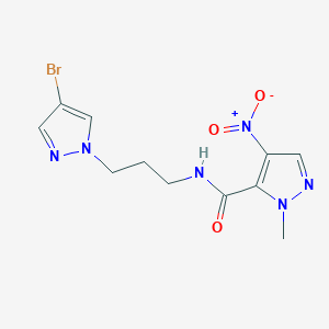 molecular formula C11H13BrN6O3 B6128638 N-[3-(4-bromo-1H-pyrazol-1-yl)propyl]-1-methyl-4-nitro-1H-pyrazole-5-carboxamide 