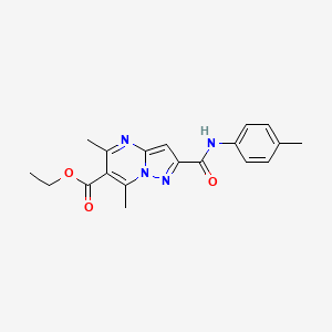 molecular formula C19H20N4O3 B6128645 ethyl 5,7-dimethyl-2-{[(4-methylphenyl)amino]carbonyl}pyrazolo[1,5-a]pyrimidine-6-carboxylate 