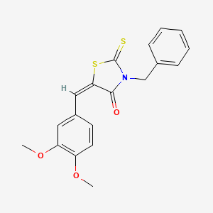 molecular formula C19H17NO3S2 B6128662 3-benzyl-5-(3,4-dimethoxybenzylidene)-2-thioxo-1,3-thiazolidin-4-one 