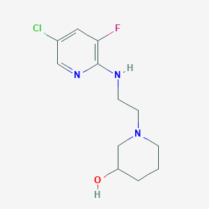 molecular formula C12H17ClFN3O B6128672 1-{2-[(5-chloro-3-fluoro-2-pyridinyl)amino]ethyl}-3-piperidinol 