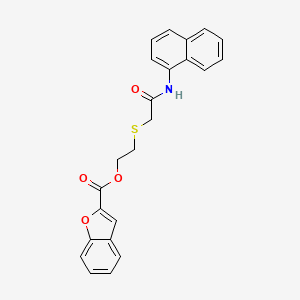 molecular formula C23H19NO4S B6128673 2-{[2-(1-naphthylamino)-2-oxoethyl]thio}ethyl 1-benzofuran-2-carboxylate 