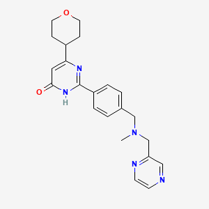 2-(4-{[methyl(pyrazin-2-ylmethyl)amino]methyl}phenyl)-6-(tetrahydro-2H-pyran-4-yl)pyrimidin-4(3H)-one