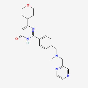 molecular formula C22H25N5O2 B6128699 2-(4-{[methyl(pyrazin-2-ylmethyl)amino]methyl}phenyl)-6-(tetrahydro-2H-pyran-4-yl)pyrimidin-4(3H)-one 