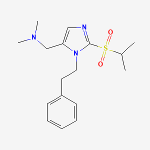 molecular formula C17H25N3O2S B6128720 1-[2-(isopropylsulfonyl)-1-(2-phenylethyl)-1H-imidazol-5-yl]-N,N-dimethylmethanamine 