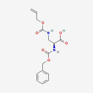 molecular formula C15H18N2O6*C12H23N B612873 N-alpha-Benzyloxycarbonyl-N-beta-allyloxycarbonyl-L-2,3-diaminopropionic acid CAS No. 1263045-08-4