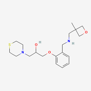 molecular formula C19H30N2O3S B6128775 1-[2-({[(3-methyl-3-oxetanyl)methyl]amino}methyl)phenoxy]-3-(4-thiomorpholinyl)-2-propanol 