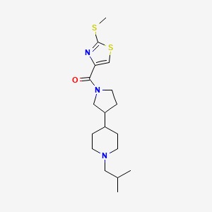 molecular formula C18H29N3OS2 B6128824 1-isobutyl-4-(1-{[2-(methylthio)-1,3-thiazol-4-yl]carbonyl}-3-pyrrolidinyl)piperidine 