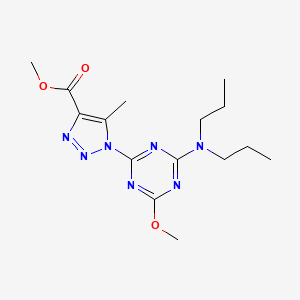 molecular formula C15H23N7O3 B6128849 methyl 1-[4-(dipropylamino)-6-methoxy-1,3,5-triazin-2-yl]-5-methyl-1H-1,2,3-triazole-4-carboxylate 