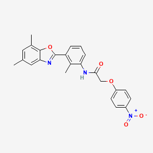 N-[3-(5,7-dimethyl-1,3-benzoxazol-2-yl)-2-methylphenyl]-2-(4-nitrophenoxy)acetamide