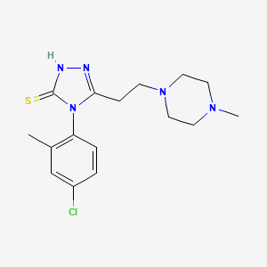 molecular formula C16H22ClN5S B6128900 4-(4-chloro-2-methylphenyl)-5-[2-(4-methyl-1-piperazinyl)ethyl]-2,4-dihydro-3H-1,2,4-triazole-3-thione 