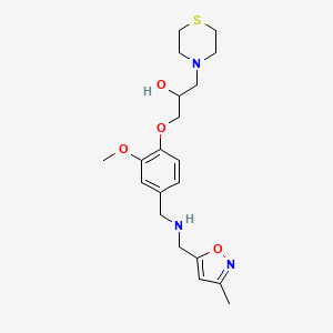 molecular formula C20H29N3O4S B6128915 1-[2-methoxy-4-({[(3-methyl-5-isoxazolyl)methyl]amino}methyl)phenoxy]-3-(4-thiomorpholinyl)-2-propanol 