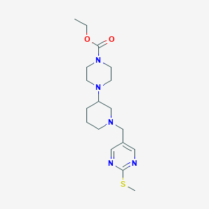molecular formula C18H29N5O2S B6128930 ethyl 4-(1-{[2-(methylthio)-5-pyrimidinyl]methyl}-3-piperidinyl)-1-piperazinecarboxylate 
