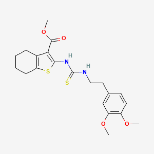 molecular formula C21H26N2O4S2 B6128957 methyl 2-[({[2-(3,4-dimethoxyphenyl)ethyl]amino}carbonothioyl)amino]-4,5,6,7-tetrahydro-1-benzothiophene-3-carboxylate 
