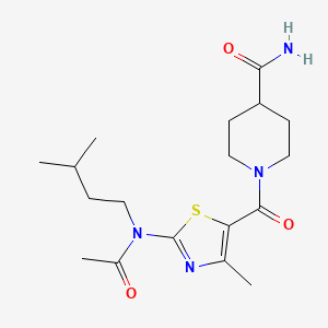molecular formula C18H28N4O3S B6128964 1-({2-[acetyl(3-methylbutyl)amino]-4-methyl-1,3-thiazol-5-yl}carbonyl)-4-piperidinecarboxamide 