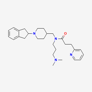 N-{[1-(2,3-dihydro-1H-inden-2-yl)-4-piperidinyl]methyl}-N-[3-(dimethylamino)propyl]-3-(2-pyridinyl)propanamide