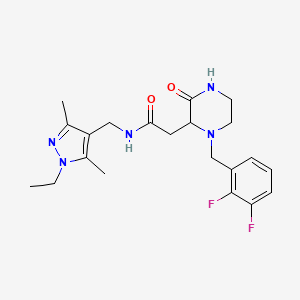2-[1-(2,3-difluorobenzyl)-3-oxo-2-piperazinyl]-N-[(1-ethyl-3,5-dimethyl-1H-pyrazol-4-yl)methyl]acetamide