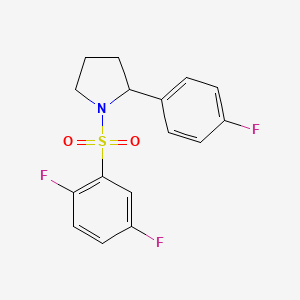 molecular formula C16H14F3NO2S B6129015 1-[(2,5-difluorophenyl)sulfonyl]-2-(4-fluorophenyl)pyrrolidine 