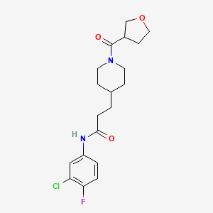 molecular formula C19H24ClFN2O3 B6129044 N-(3-chloro-4-fluorophenyl)-3-[1-(tetrahydro-3-furanylcarbonyl)-4-piperidinyl]propanamide 