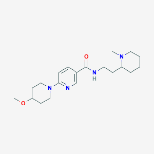 molecular formula C20H32N4O2 B6129091 6-(4-methoxy-1-piperidinyl)-N-[2-(1-methyl-2-piperidinyl)ethyl]nicotinamide 