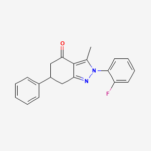 molecular formula C20H17FN2O B6129093 2-(2-fluorophenyl)-3-methyl-6-phenyl-2,5,6,7-tetrahydro-4H-indazol-4-one 