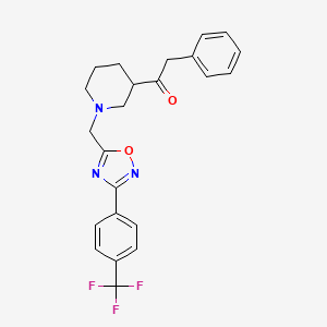 2-phenyl-1-[1-({3-[4-(trifluoromethyl)phenyl]-1,2,4-oxadiazol-5-yl}methyl)-3-piperidinyl]ethanone