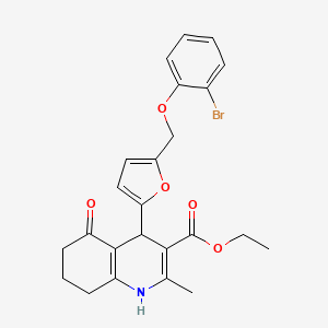 ethyl 4-{5-[(2-bromophenoxy)methyl]-2-furyl}-2-methyl-5-oxo-1,4,5,6,7,8-hexahydro-3-quinolinecarboxylate