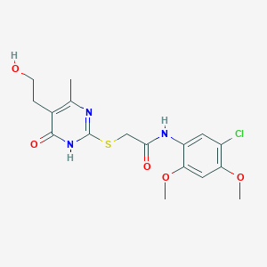 molecular formula C17H20ClN3O5S B6129132 N-(5-chloro-2,4-dimethoxyphenyl)-2-{[5-(2-hydroxyethyl)-4-methyl-6-oxo-1,6-dihydro-2-pyrimidinyl]thio}acetamide 