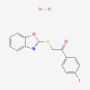 molecular formula C15H11BrINO2S B6129151 2-(1,3-benzoxazol-2-ylthio)-1-(4-iodophenyl)ethanone hydrobromide 