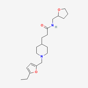 molecular formula C20H32N2O3 B6129154 3-{1-[(5-ethyl-2-furyl)methyl]-4-piperidinyl}-N-(tetrahydro-2-furanylmethyl)propanamide 