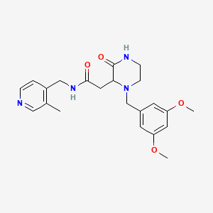 2-[1-(3,5-dimethoxybenzyl)-3-oxo-2-piperazinyl]-N-[(3-methyl-4-pyridinyl)methyl]acetamide