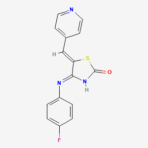 molecular formula C15H10FN3OS B6129182 4-[(4-fluorophenyl)amino]-5-(4-pyridinylmethylene)-1,3-thiazol-2(5H)-one 