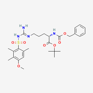 molecular formula C28H40N4O7S B612919 N-alpha-Carbobenzoxy-N-omega-(4-methoxy-2,3,6-trimethylbenzenesulfonyl)-L-arginine t-butyl ester CAS No. 115608-60-1