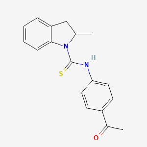 molecular formula C18H18N2OS B6129190 N-(4-acetylphenyl)-2-methylindoline-1-carbothioamide 