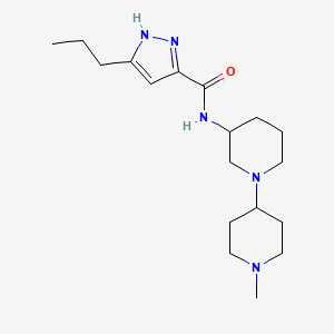 molecular formula C18H31N5O B6129202 N-(1'-methyl-1,4'-bipiperidin-3-yl)-3-propyl-1H-pyrazole-5-carboxamide 