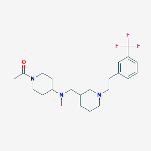 molecular formula C23H34F3N3O B6129234 1-acetyl-N-methyl-N-[(1-{2-[3-(trifluoromethyl)phenyl]ethyl}-3-piperidinyl)methyl]-4-piperidinamine 