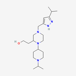 molecular formula C21H39N5O B6129248 2-{1-(1-isopropyl-4-piperidinyl)-4-[(5-isopropyl-1H-pyrazol-3-yl)methyl]-2-piperazinyl}ethanol 