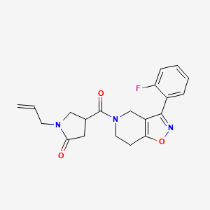 molecular formula C20H20FN3O3 B6129283 1-allyl-4-{[3-(2-fluorophenyl)-6,7-dihydroisoxazolo[4,5-c]pyridin-5(4H)-yl]carbonyl}-2-pyrrolidinone 