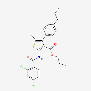 molecular formula C25H25Cl2NO3S B6129298 propyl 2-[(2,4-dichlorobenzoyl)amino]-5-methyl-4-(4-propylphenyl)-3-thiophenecarboxylate 
