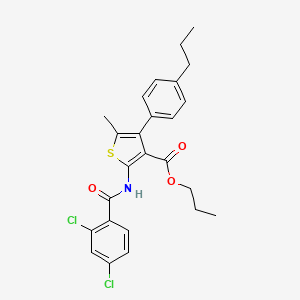 propyl 2-[(2,4-dichlorobenzoyl)amino]-5-methyl-4-(4-propylphenyl)-3-thiophenecarboxylate